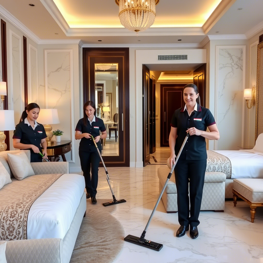 Personeel ordent elegante hotelkamers - SE And SAM Cleaning Service