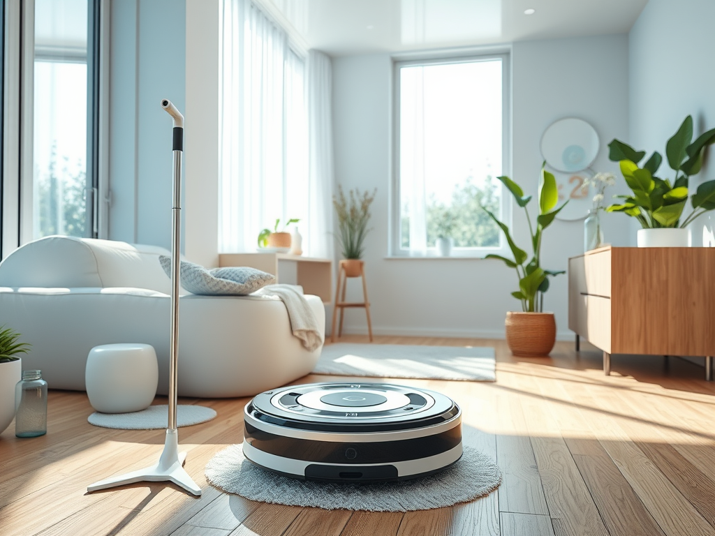 Robotstofzuiger in lichte kamer - SE And SAM Cleaning Service